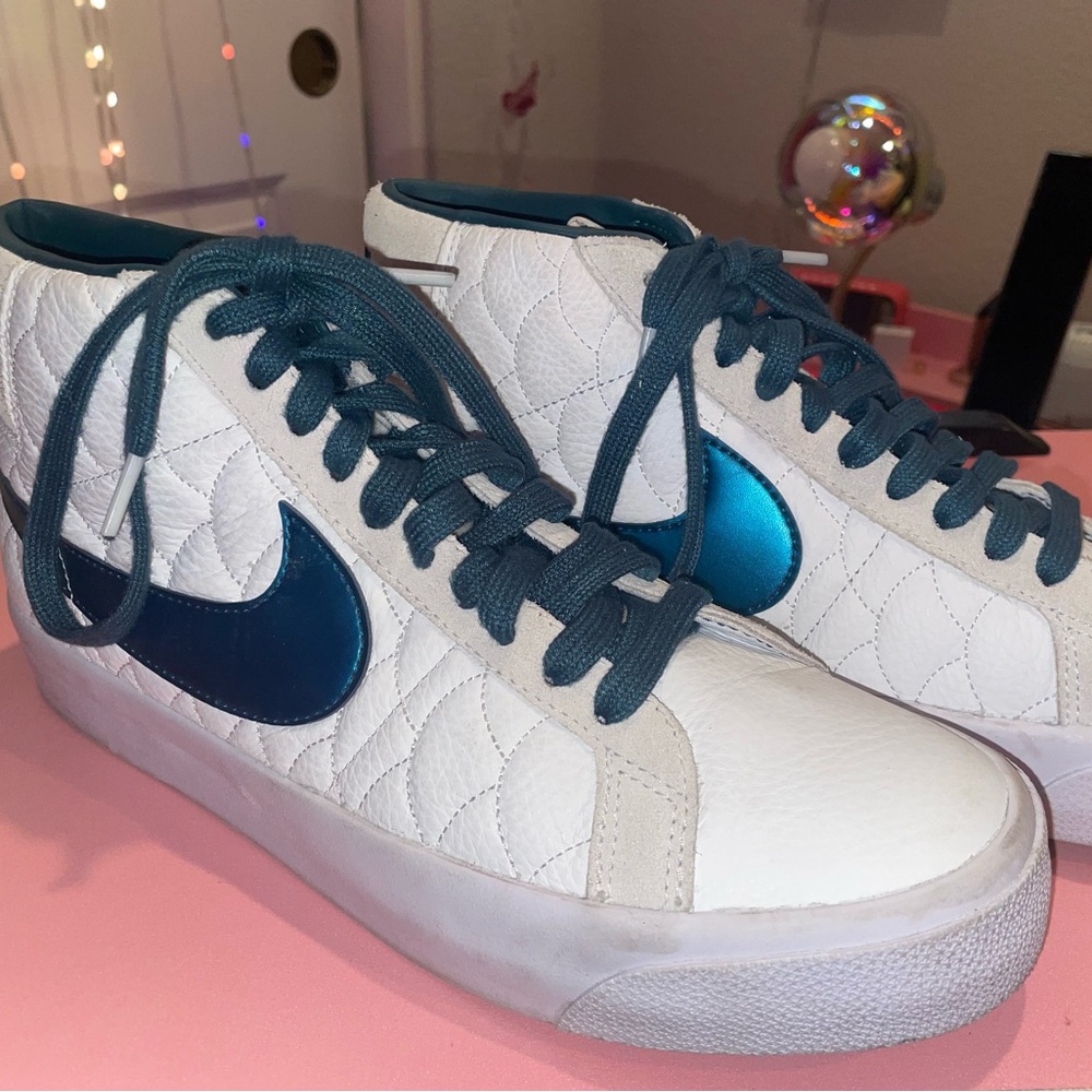 Nike Men’s White And Teal Sneakers - image 1